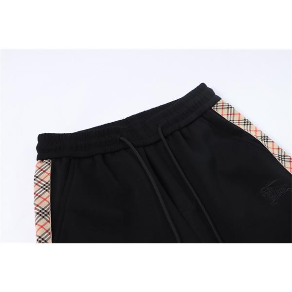 深みブラック 2025秋冬 ぬくもり感じる 上質チェックラインパーカーパンツ バーバリー Burberry 偽物