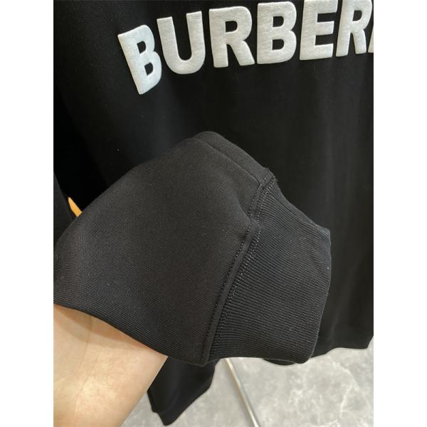白黒 2 色 秋冬でも快適 バーバリーコピーロン T パーカー シンプル上品 Burberry