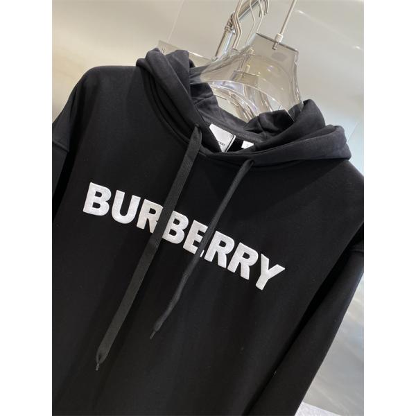 白黒 2 色 秋冬でも快適 バーバリーコピーロン T パーカー シンプル上品 Burberry
