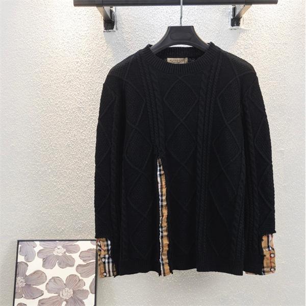 黒色格調 秋冬特選 バーバリー 偽物 ニットBurberry  格子柄アクセント 売れ筋おすすめモデル