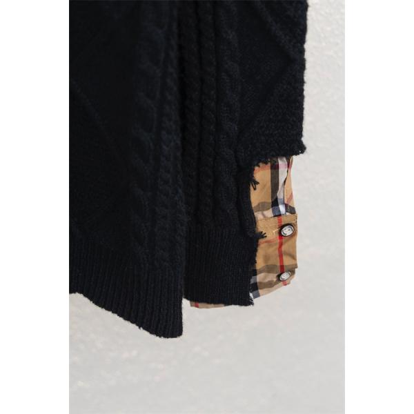 黒色格調 秋冬特選 バーバリー 偽物 ニットBurberry  格子柄アクセント 売れ筋おすすめモデル