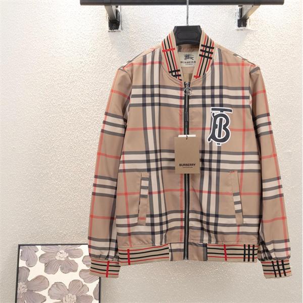 Burberry カーキ格子柄 秋冬注目 バーバリー コピー ブルマン ジャケット シグネチャーデザイン