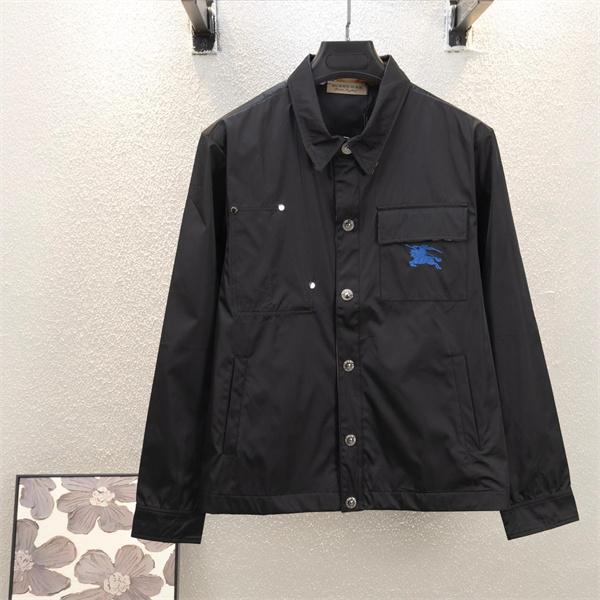 Burberry 黒色個性 秋冬特選 バーバリー 偽物 シャツ型 ジャケット ロゴアクセント 2025秋冬