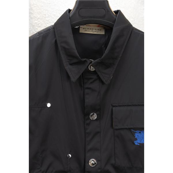 Burberry 黒色個性 秋冬特選 バーバリー 偽物 シャツ型 ジャケット ロゴアクセント 2025秋冬