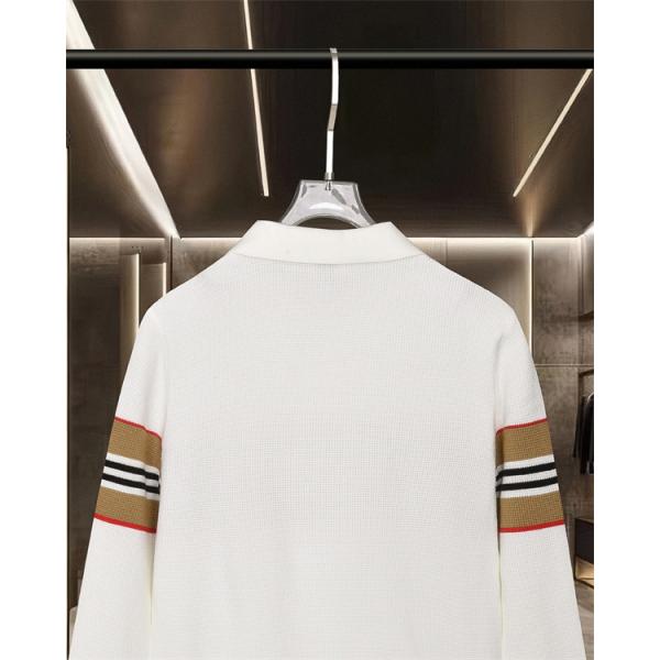 黒色スタイリッシュ Burberry  秋冬注目 バーバリー コピー ポロニット 格子柄アクセント