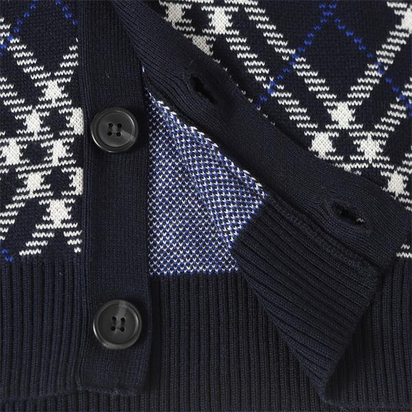 2025秋冬 紺色格子柄アクセント 秋冬特選ファッション バーバリー コピー カーディガン 日常使い万能