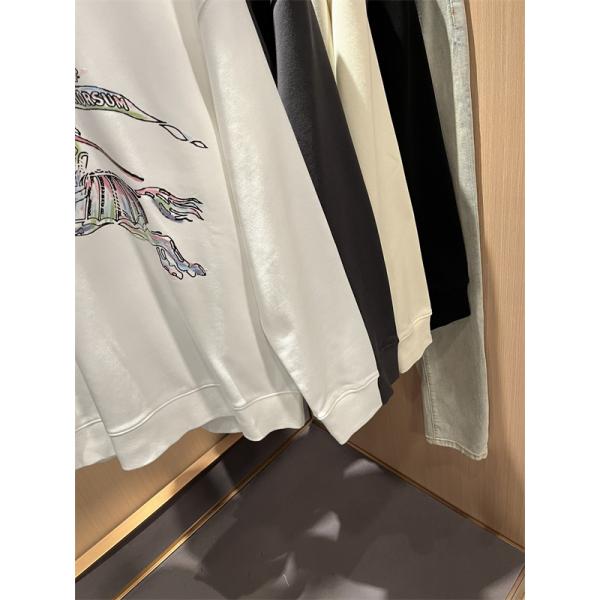 黒色虹色ロゴアクセント 2025秋冬大人気注目 バーバリー 偽物 パーカー スーパーコピークオリティ