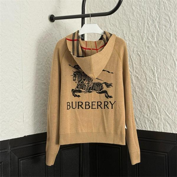 カーキロゴアクセント 秋冬大人気注目 バーバリー 偽物 パーカーニット クオリティ Burberry 2025AW注目