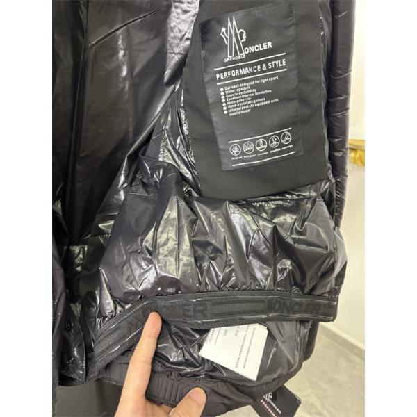 光沢感豊富 ブラック個性的 ハイテクテクスチャー モンクレール 偽物 ダウンジャケット Moncler 2025秋冬