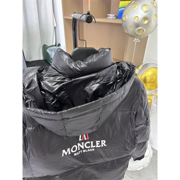 光沢感豊富 ブラック個性的 ハイテクテクスチャー モンクレール 偽物 ダウンジャケット Moncler 2025秋冬