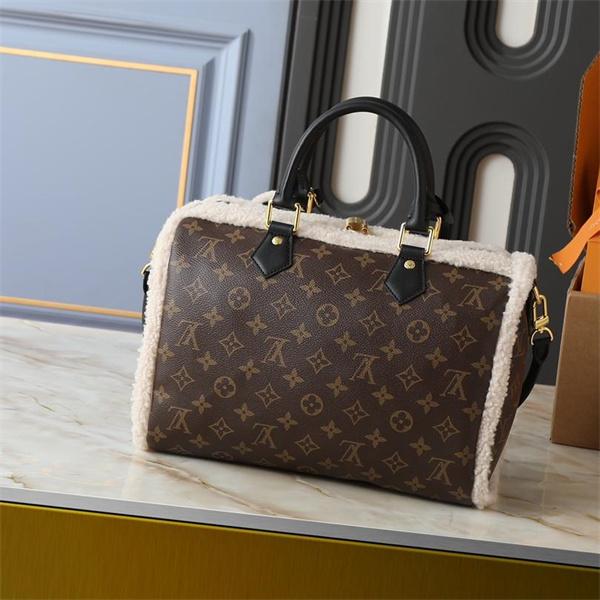 Louis Vuitton 秋冬の旅 ブラウン シェルパアクセント スピーディ型 ルイヴィトン コピー ハンドバッグ