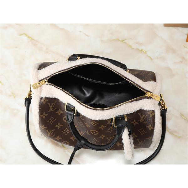 Louis Vuitton 秋冬の旅 ブラウン シェルパアクセント スピーディ型 ルイヴィトン コピー ハンドバッグ