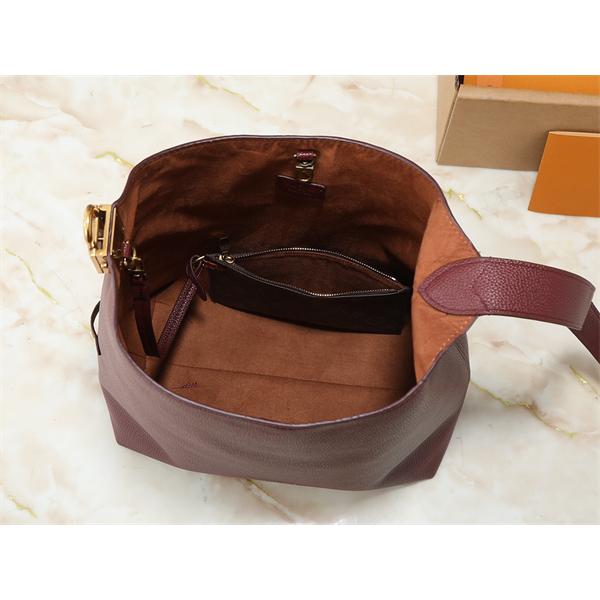 ワインレッド 2 ウェイ仕様 ハンドル付き ルイヴィトン コピー バケットバッグ Louis Vuitton 冬の華やぎ