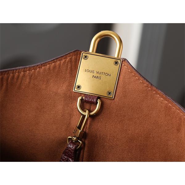 ワインレッド 2 ウェイ仕様 ハンドル付き ルイヴィトン コピー バケットバッグ Louis Vuitton 冬の華やぎ