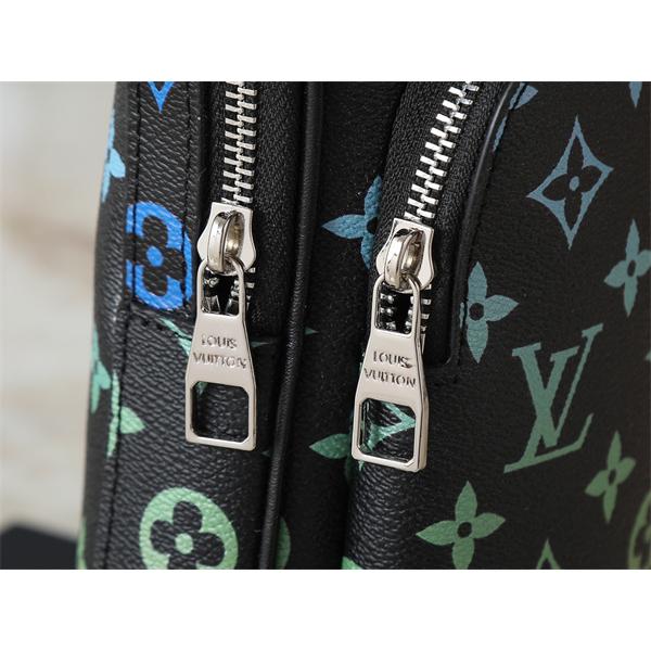 Louis Vuitton 2025秋冬 ブラック カラフルロゴ スリングバッグ ルイヴィトン 偽物 ショルダーバッグ