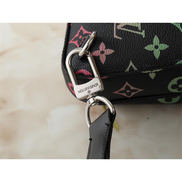 Louis Vuitton 2025秋冬 ブラック カラフルロゴ スリングバッグ ルイヴィトン 偽物 ショルダーバッグ