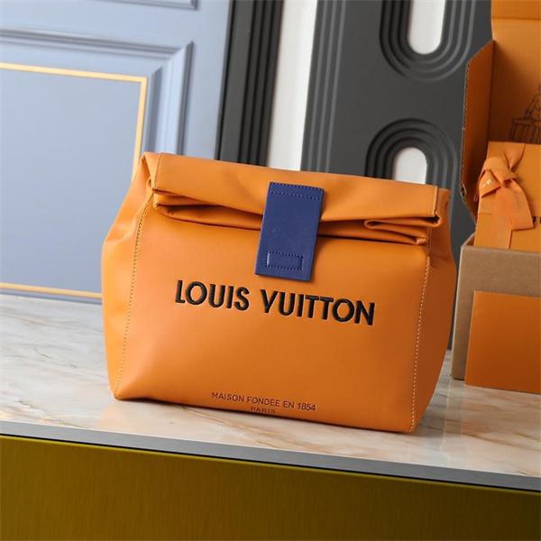オレンジ コントラストデザイン ロゴプリント ルイヴィトン コピー ハンドバッグ Louis Vuitton 冬の陽だまり