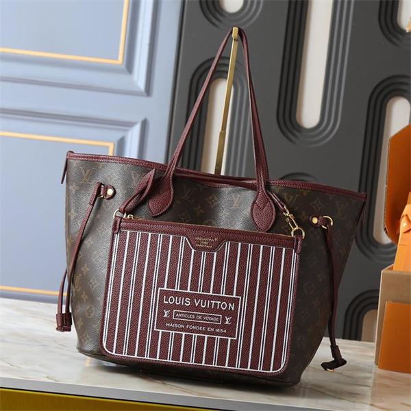 ワインレッド コントラストデザイン 季節限定モデル ルイヴィトン コピー トートバッグ Louis Vuitton 2025秋冬