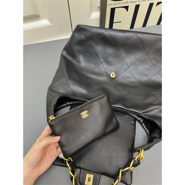 Chanel 冬の貴婦人 ブラック ダイヤ柄縫製 チェーンアクセント シャネル コピー ショルダーバッグ 高級感