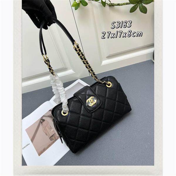 ブラック ダイヤ柄縫製 チェーンアクセント シャネル スーパーコピー ハンドバッグ Chanel 冬の夜の装い