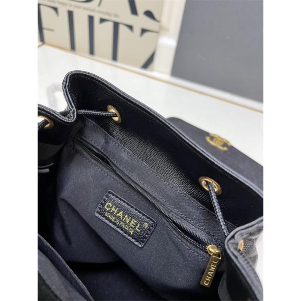  Chanel 冬の機動性 ブラック ダイヤ柄縫製 チェーンハンドル シャネル スーパーコピー リュック