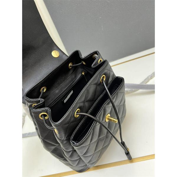  Chanel 冬の機動性 ブラック ダイヤ柄縫製 チェーンハンドル シャネル スーパーコピー リュック