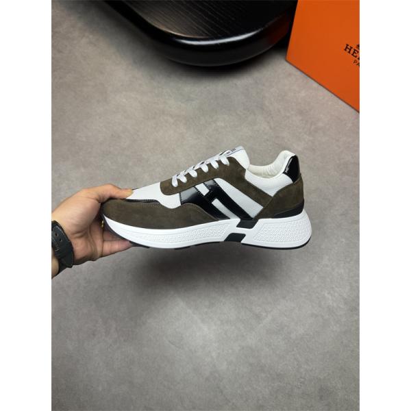 Hermès エルメス コピー 激安 ユニセックス スニーカー レザー メッシュ コンビ カジュアル 高品質 新作