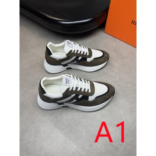 Hermès エルメス コピー 激安 ユニセックス スニーカー レザー メッシュ コンビ カジュアル 高品質 新作