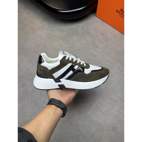 Hermès エルメス コピー 激安 ユニセックス スニーカー レザー メッシュ コンビ カジュアル 高品質 新作