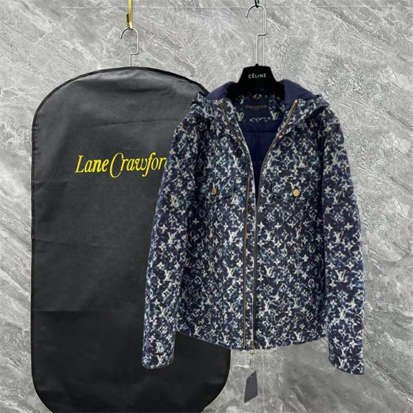 2025秋冬人気 高保温 激安通販限定 Louis Vuitton ルイヴィトン コピー モノグラム デニム ダウンジャケット 防寒デザイン