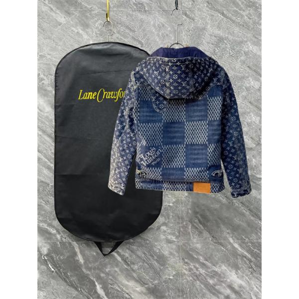  Louis Vuitton ルイヴィトン 偽物 デニムダウンジャケット 秋冬限定 高級感溢れる 人気 ネイビーブルー パッチワークデザイン