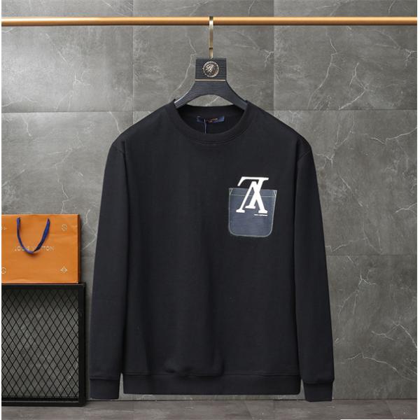 大人シック 上品スタイル Louis Vuitton ルイヴィトン 偽物 ポケットロゴ ブラック パーカー ホワイト 