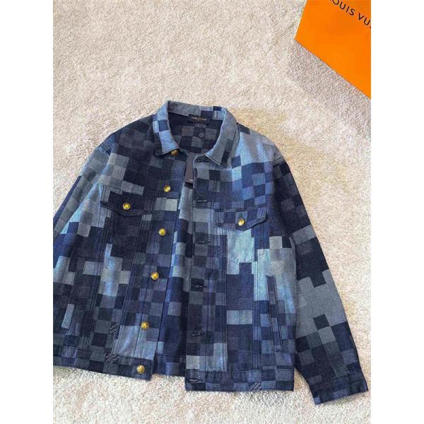 秋冬限定 デニムスタイル 高品質 ブルーグラフィック Louis Vuitton ルイヴィトン スーパーコピー ジャケット