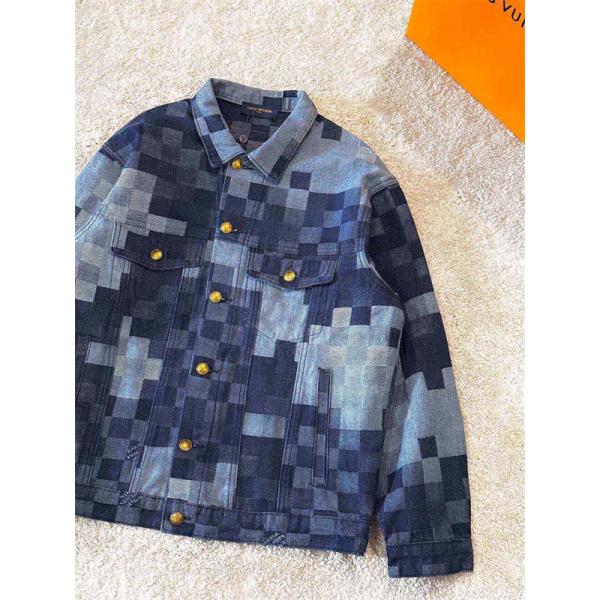 秋冬限定 デニムスタイル 高品質 ブルーグラフィック Louis Vuitton ルイヴィトン スーパーコピー ジャケット