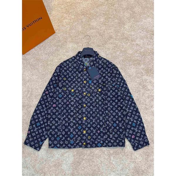   Louis Vuitton ルイヴィトン 偽物 ジャケット 着回し抜群の新デザイン トレンド感満載 ネイビーモノグラム
