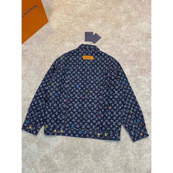   Louis Vuitton ルイヴィトン 偽物 ジャケット 着回し抜群の新デザイン トレンド感満載 ネイビーモノグラム
