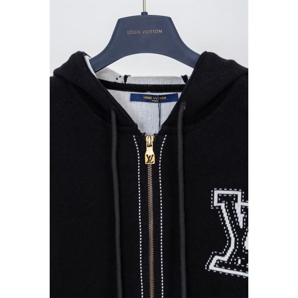 2025秋冬新作 高品質 ネイビーロゴ刺繍 Louis Vuitton ルイヴィトン コピー パーカー 最新コレクション