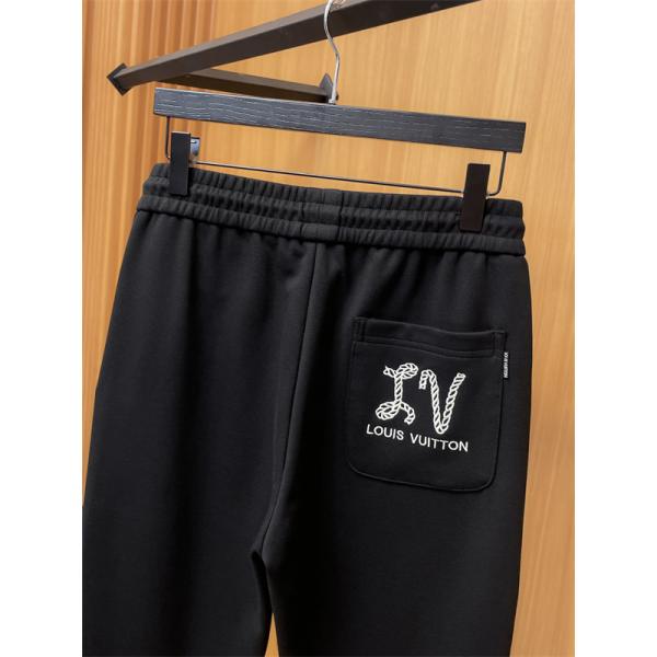 Louis Vuitton ルイヴィトン コピー スウェットパンツ2025秋冬新作 ブラック モノグラムロゴデザイン ブラック
