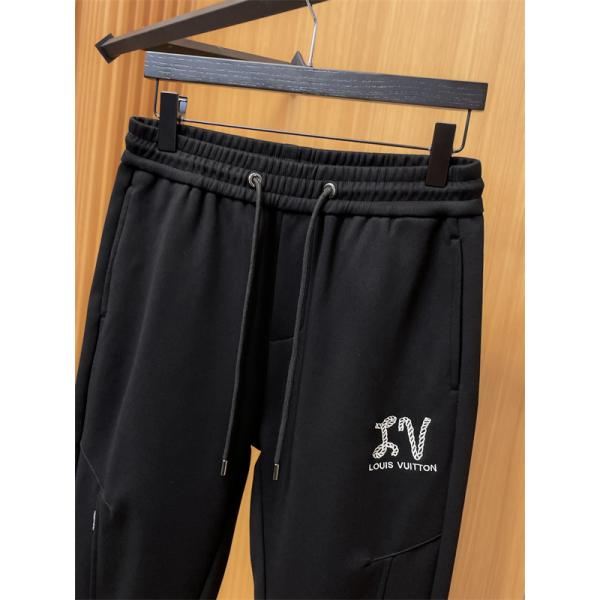 Louis Vuitton ルイヴィトン コピー スウェットパンツ2025秋冬新作 ブラック モノグラムロゴデザイン ブラック
