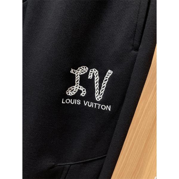 Louis Vuitton ルイヴィトン コピー スウェットパンツ2025秋冬新作 ブラック モノグラムロゴデザイン ブラック