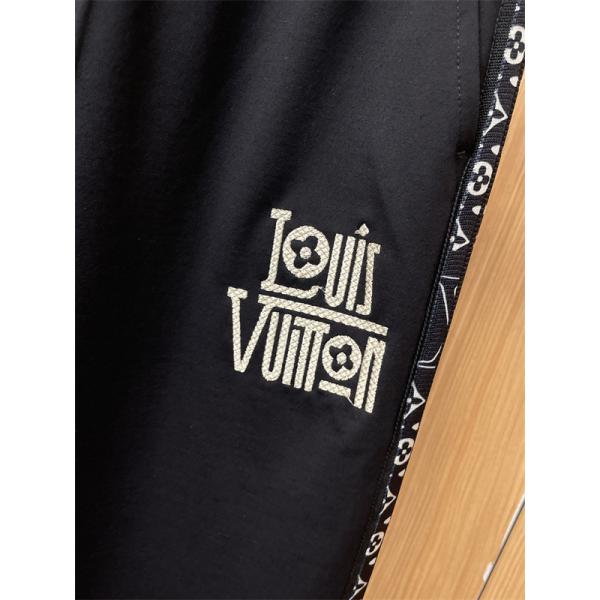 Louis Vuitton  ルイヴィトン コピー スウェットパンツ秋冬新作 ブラック サイドロゴデザイン