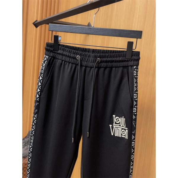 Louis Vuitton  ルイヴィトン コピー スウェットパンツ秋冬新作 ブラック サイドロゴデザイン