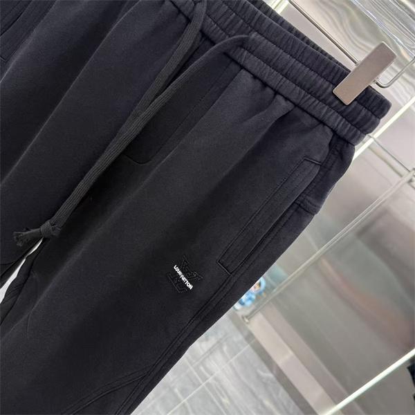 2025秋冬限定 モノグラム切替デザイン Louis Vuitton ルイヴィトン 偽物 ジョガーパンツ ブラック