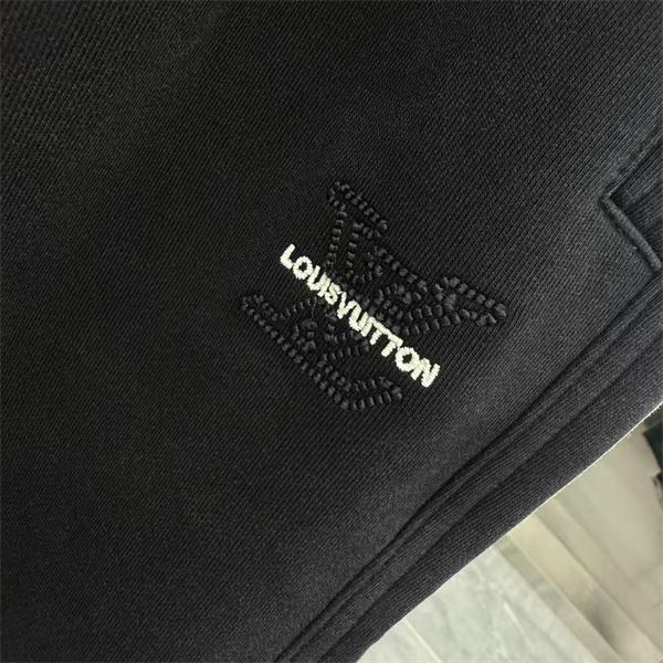 2025秋冬限定 モノグラム切替デザイン Louis Vuitton ルイヴィトン 偽物 ジョガーパンツ ブラック