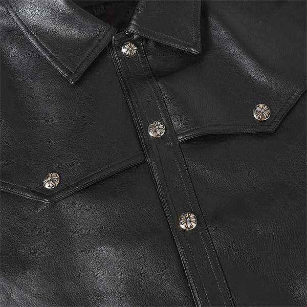 2025秋冬限定 ブラック Chrome Hearts クロムハーツ スカルボタンデザイン スーパーコピー レザージャケット