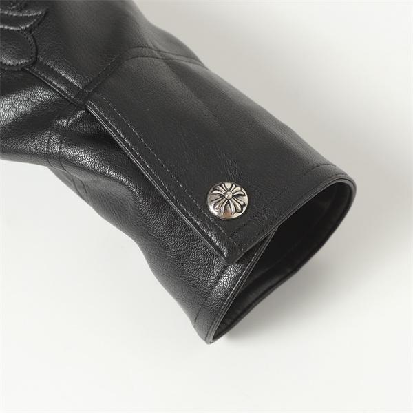 2025秋冬限定 ブラック Chrome Hearts クロムハーツ スカルボタンデザイン スーパーコピー レザージャケット
