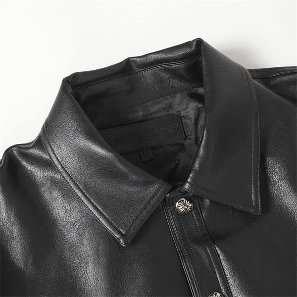 2025秋冬限定 ブラック Chrome Hearts クロムハーツ スカルボタンデザイン スーパーコピー レザージャケット