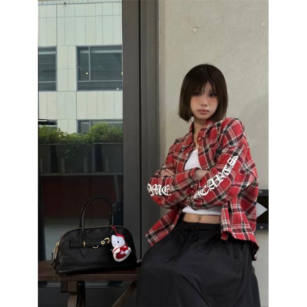 2025秋冬新作 ブルー レッド チェックシャツデザイン Chrome Hearts クロムハーツ コピー フランネルシャツ