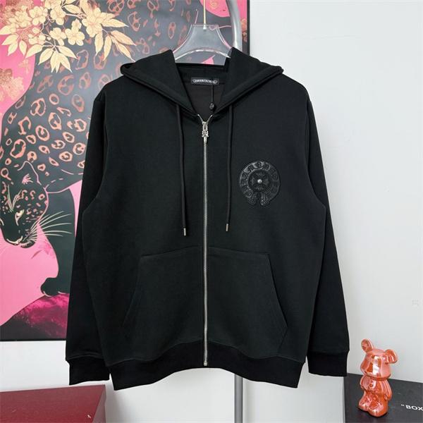 Chrome Hearts クロムハーツ 2025秋冬限定 ブラック クロスジップデザイン 偽物 パーカー 季節限定モデル