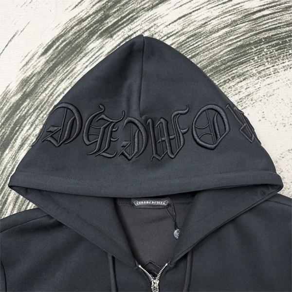Chrome Hearts クロムハーツ 2025秋冬限定 ブラック クロスジップデザイン 偽物 パーカー 季節限定モデル